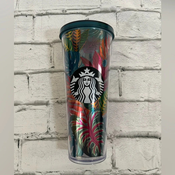 Starbucks Other - Starbucks 2017 🌴 Tropical plant leaves cold cup venti tumbler